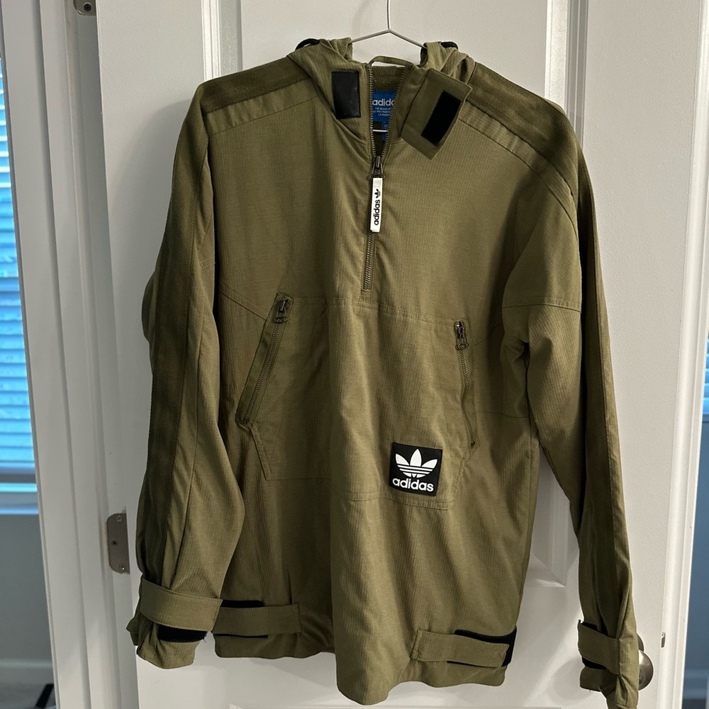 Adidas Khaki Green Jacket with Blue Label